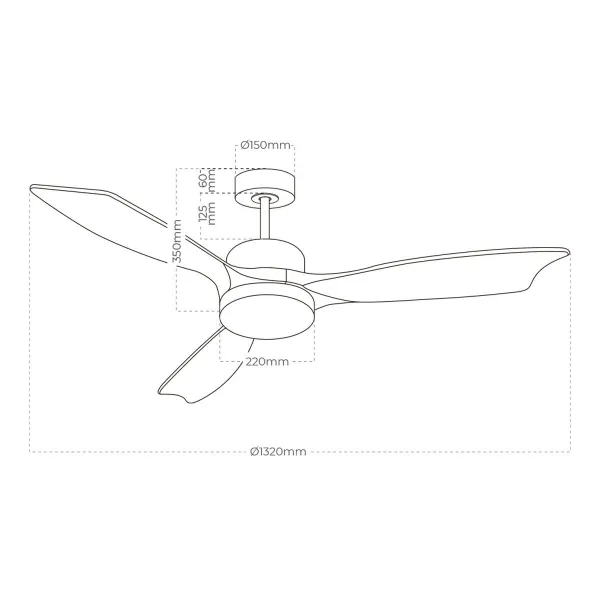 Plafondventilator met licht EDM 33819 Báltico 20 W 2190 Lm