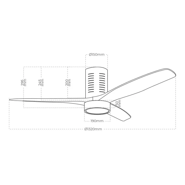 Plafondventilator met licht EDM 33823 Kara 30 W 2190 Lm
