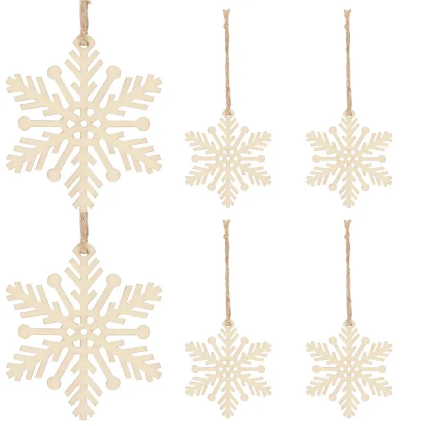 Christmas tree wooden ornament Springos CA0770, set of 6