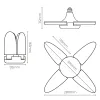 Светодиодная лампочка EDM 98907 Leaf 30 W 200 W E27 3000 lm 35 x 11,2 cm Разнонаправленная (6500 K)