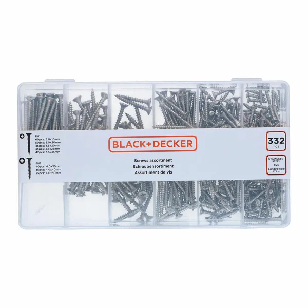 Varžtų komplektas Black & Decker Phillips Medžio 332 Dalys