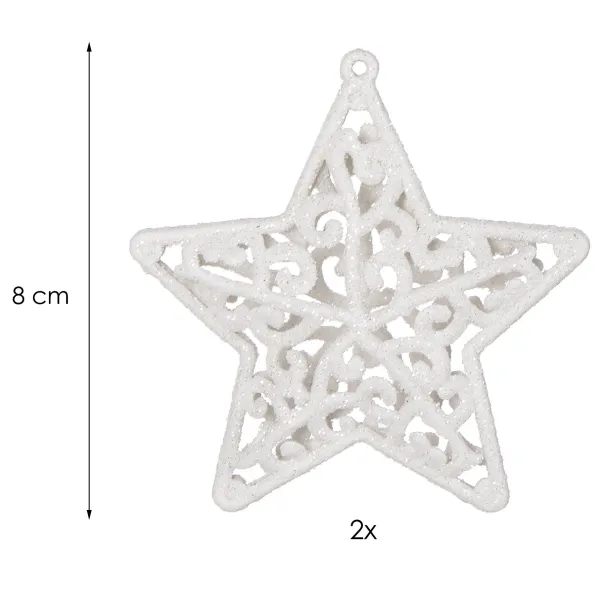 Joulukoriste Springos CA0038, tähdet 8x8 cm, 2 kpl.