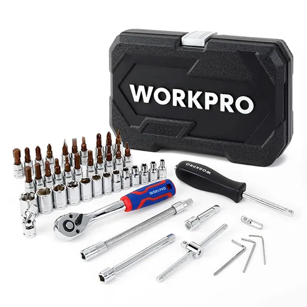 Socket set Workpro 1/4" 46 Pieces