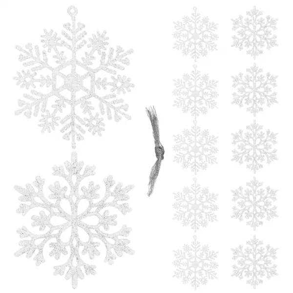 Joulukuusen koristepakkaus - lumihiutaleet Springos CA0750, 10 cm, 12 kpl.