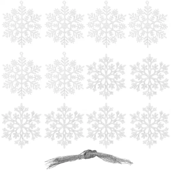 Joulukuusen koristepakkaus - lumihiutaleet Springos CA0750, 10 cm, 12 kpl.