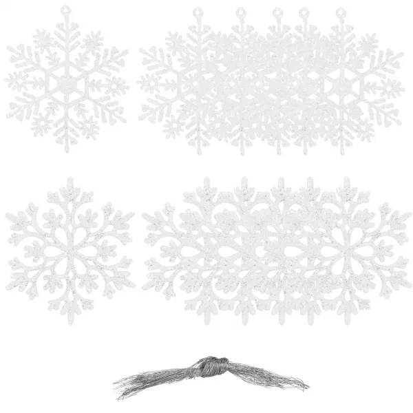 Joulukuusen koristepakkaus - lumihiutaleet Springos CA0750, 10 cm, 12 kpl.
