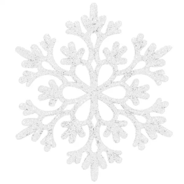 Ziemassvētku eglītes rotājumu komplekts - sniega pārslas Springos CA0750, 10cm 12gab