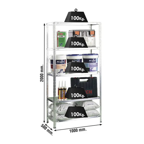 Shelves Simon Rack Comfort Plus 5/500 200 x 100 x 50 cm Natural Metal 5 Shelves 100 kg
