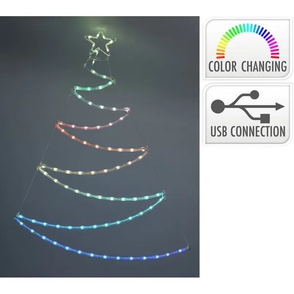 Koristevalot Lifetime Joulupuu LED RGB 66 x 87 cm