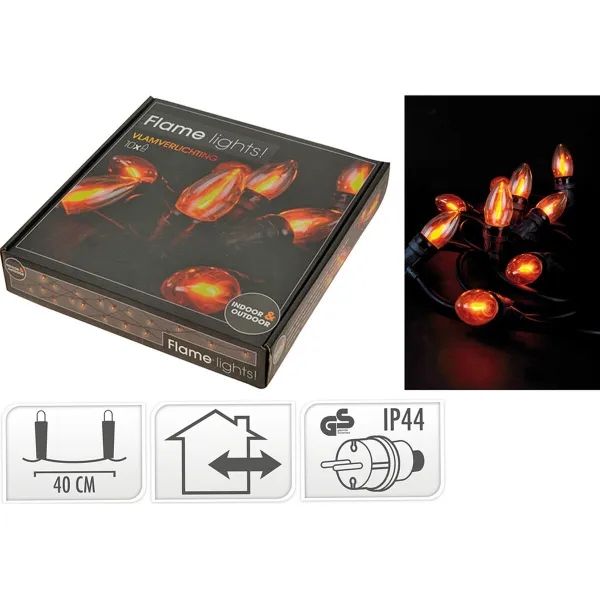 LED-valokranssi Lifetime 5,1 m 1,5 m Musta Liekki-efekti