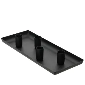Поднос-подсвечник KSD Чёрный Железо 29 x 12 x 2 cm