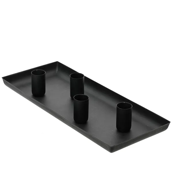 Sveču trauks KSD Melns Dzelzs 29 x 12 x 2 cm