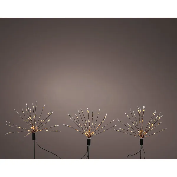 Set of LED garden stakes Lumineo Fireworks Christmas 220 V MicroLED 3 Pieces