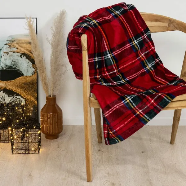 Фланелевое одеяло Home Textiles Красный Шотландские картины 150 x 200 cm
