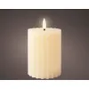 LED Candle Lumineo Beige Ø 7,5 x 12,3 cm With relief (AAA)