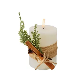 LED Kynttilä Lumineo Valkoinen Beige ø 7,5 x 13 cm (AA)
