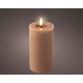 LED Kynttilä Lumineo Ruskea Ø 7 x 15 cm Liekki-efekti (AAA)