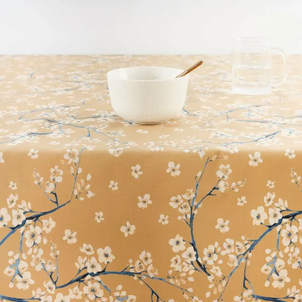 Tablecloth Belum 0120-330 Mustard 250 x 155 cm Flowers