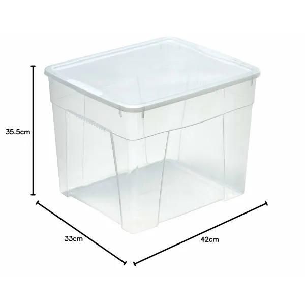 Kaušo konteineris Mondex space box 4 h 34,5l Skaidrus polipropileno 34,5 L 42 x 35 x 33 cm