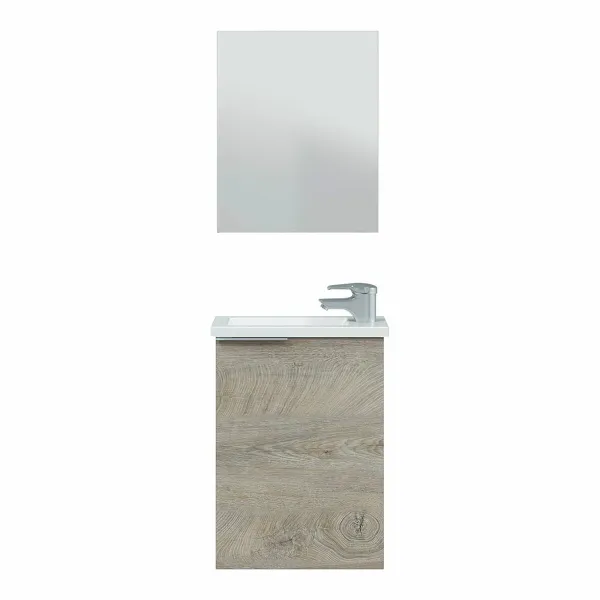 Shelf with hanger and mirror Forés Brown