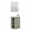Shelf with hanger and mirror Forés Brown
