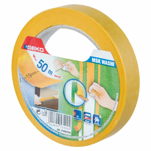 Izoliacine juosta Geko msk washi Oranžinė 19 mm x 50 m