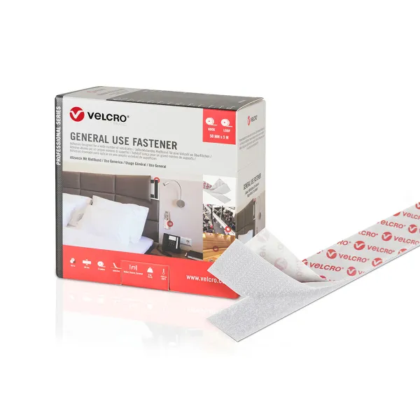 Dvipusė juosta Velcro Balta 50 mm x 5 m