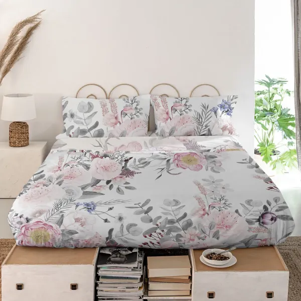 Top sheet HappyFriday Delicate bouquet Multicolour Single