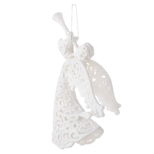 Kalėdinė dekoracija baltas angelėlis eglutei Springos CA0049 16,5 cm