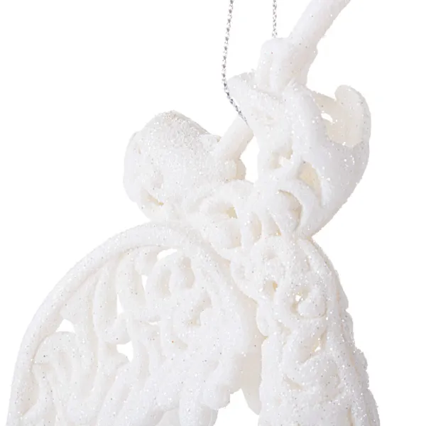 Christmas ornament white angel for the tree Springos CA0049 16.5 cm