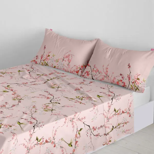 Top sheet HappyFriday Chinoiserie rose Multicolour 180 x 270 cm (asiatico/oriental)