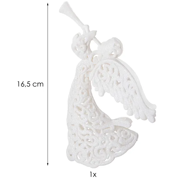 Ziemassvētku rotājums balts eņģelītis eglītei Springos CA0049 16,5 cm
