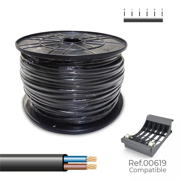 Monijohdinsähkökaapeli Sediles Musta 2 x 1,5 mm 200 m h05vvh2-f
