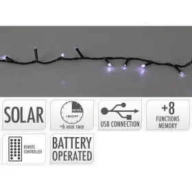 LED-valokranssi Lifetime Kylmä valkoinen 10 m Aurinkokenno