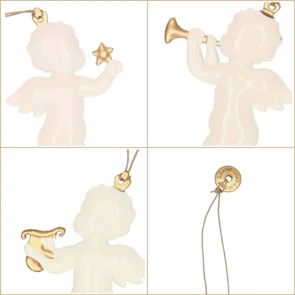 Kalėdinė dekoracija Springos CA0757 7 cm Metalo angelų rinkinys, 3 vnt.