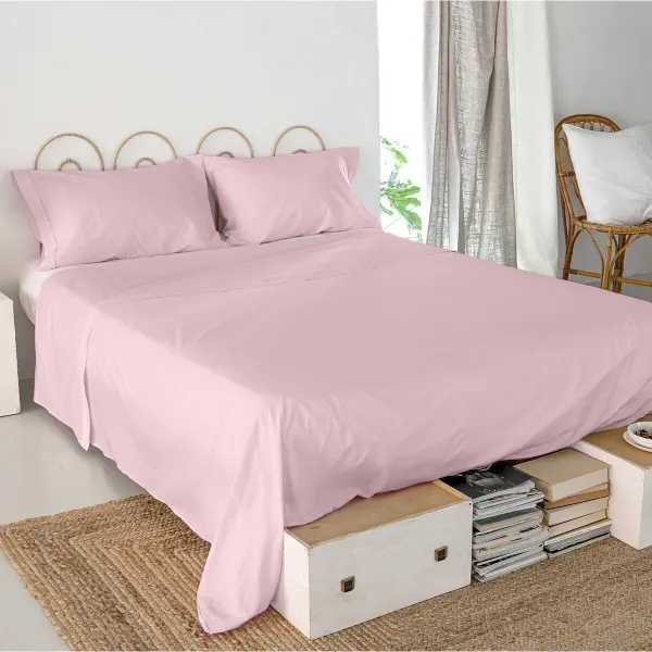 Top sheet HappyFriday Basic Light Pink 260 x 270 cm