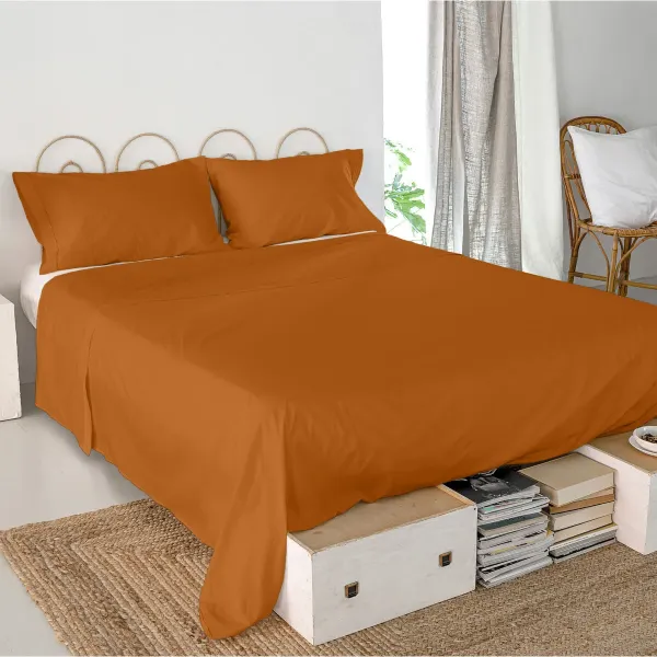 Top sheet HappyFriday Basic Terracotta 240 x 270 cm