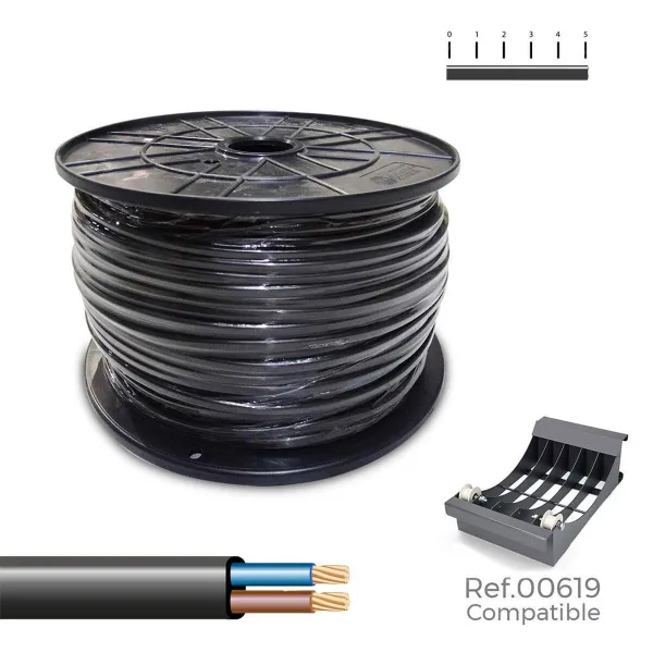Elektriskā kabeļa šļūtene Sediles Melns 2 x 0,75 mm 400 m h05vvh2-f Spole