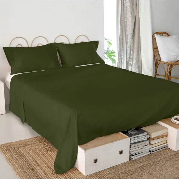 Top sheet HappyFriday Basic Green 260 x 270 cm