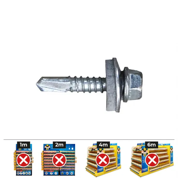 Varžtų dėžutė CELO 7301 Cinkuotas Ø 6,3 x 25 mm Su poveržle Šešiakampis Suklys (200 vnt.)