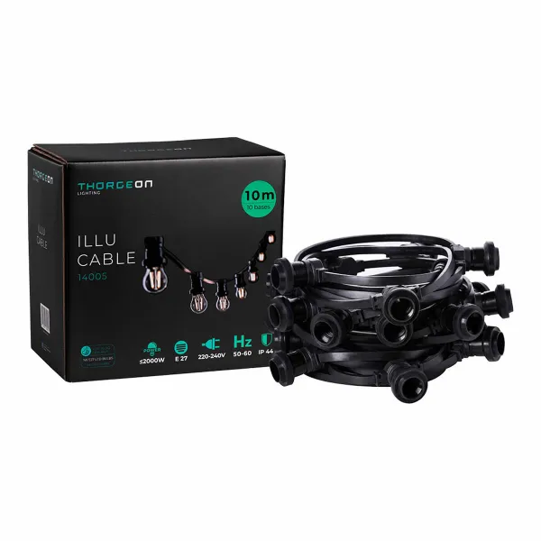 Valgusti ripp Thorgeon Must 2000 W 10 m 10
