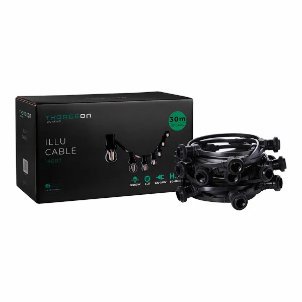 Valgusti ripp Thorgeon Must 2000 W 30 m 30