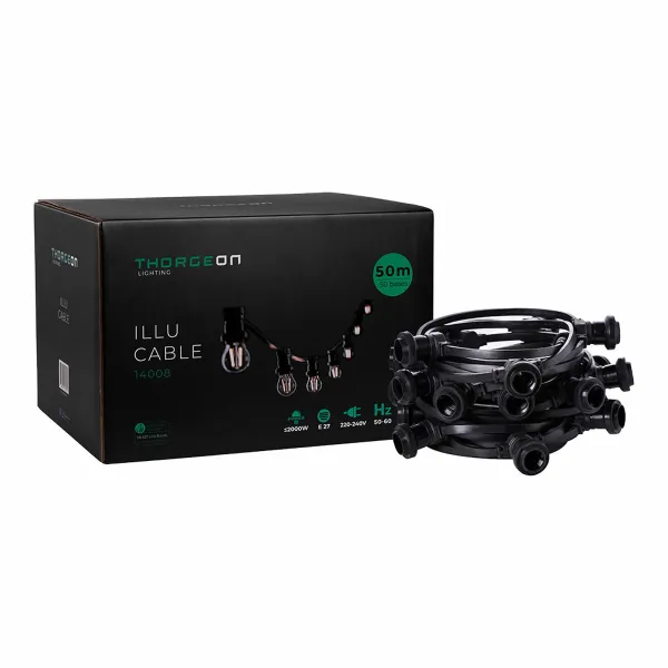 Gaismu virtene Thorgeon Melns 2000 W 50