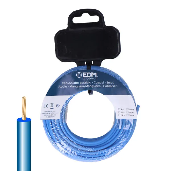 Vieno branduolio elektros kabelis EDM 28582 Mėlyna 20 m h07z1-k