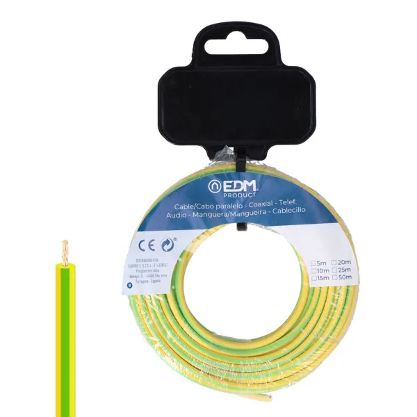 Vieno branduolio elektros kabelis EDM 28585 Dvispalviais 20 m h07z1-k