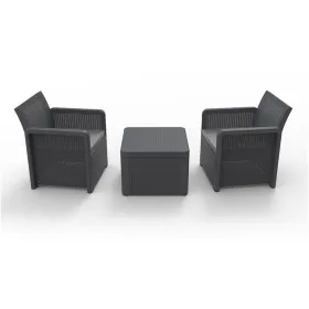 Staliukas ir 2 krėslai Shaf Antracito 57 X 57 X 42 CM (3 Dalys)