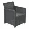 Table Set with 2 Armchairs Shaf Anthracite 57 X 57 X 42 CM (3 Pieces)