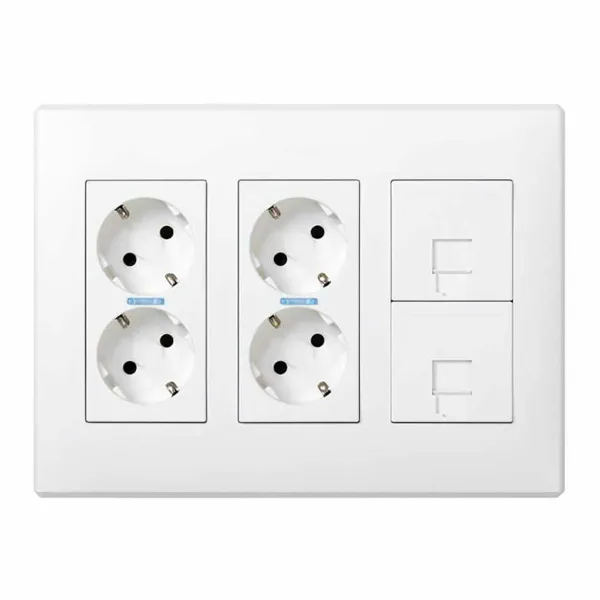Kontaktligzda Simon Balts Virsma 250 V 16 A (6 gb.)