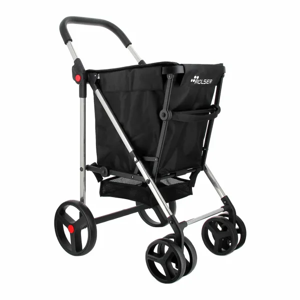 Iepirkumu ratiņi Rolser basket mf 4b Melns 50 L