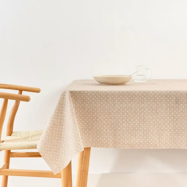 Stain-proof resined tablecloth Belum Plumeti White 300 x 150 cm